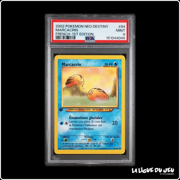 Commune - Pokemon - Neo Destiny - Marcacrin - 84/105 - 1er édition - PSA 9 - Français