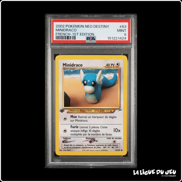 Commune - Pokemon - Neo Destiny - Minidraco - 63/105 - 1er édition - PSA 9 - Français