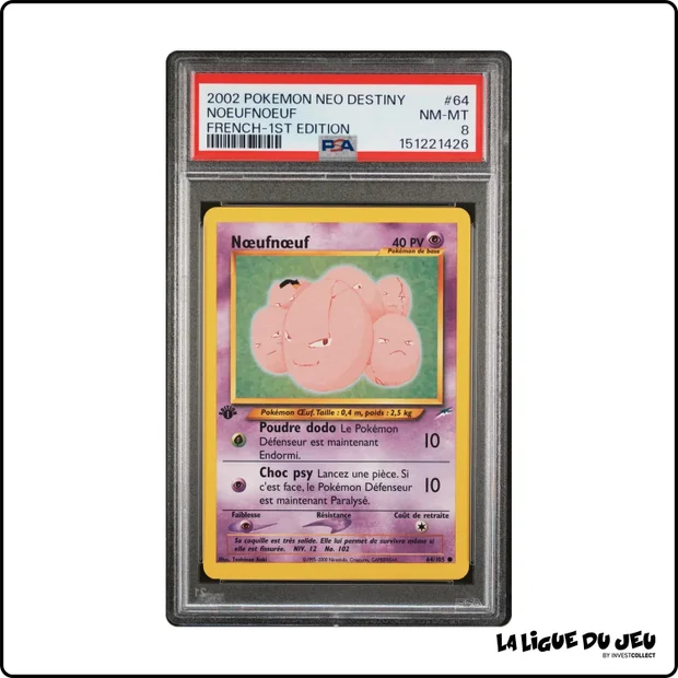 Commune - Pokemon - Neo Destiny - Noeunoeuf - 64/105 - 1er édition - PSA 8 - Français