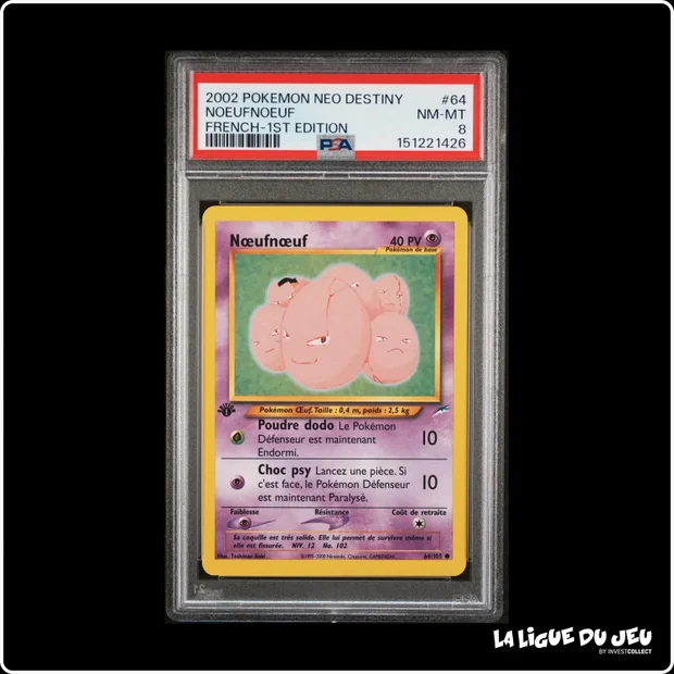 Commune - Pokemon - Neo Destiny - Noeunoeuf - 64/105 - 1er édition - PSA 8 - Français
