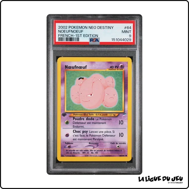 Commune - Pokemon - Neo Destiny - Noeunoeuf - 64/105 - 1er édition - PSA 9 - Français