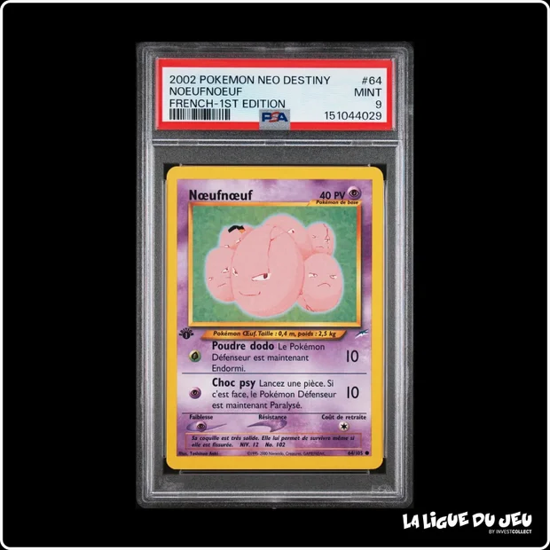 Commune - Pokemon - Neo Destiny - Noeunoeuf - 64/105 - 1er édition - PSA 9 - Français