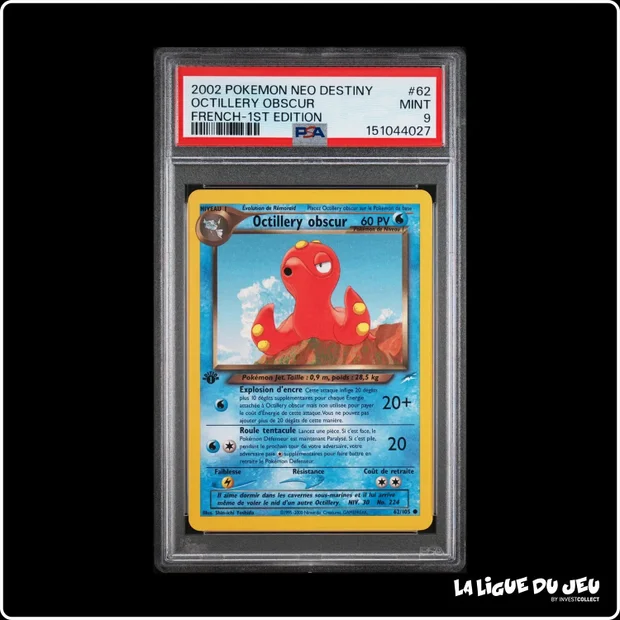 Commune - Pokemon - Neo Destiny - Octillery obscur - 62/105 - 1er édition - PSA 9 - Français
