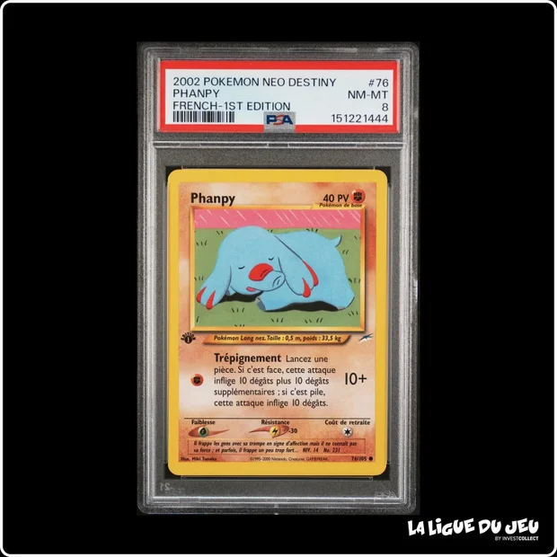 Commune - Pokemon - Neo Destiny - Phanpy - 76/105 - 1er édition - PSA 8 - Français