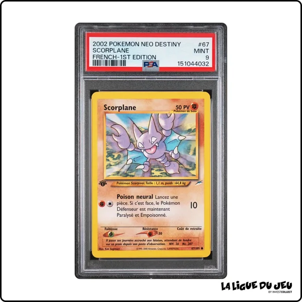 Commune - Pokemon - Neo Destiny - Scorplane - 67/105 - 1er édition - PSA 9 - Français