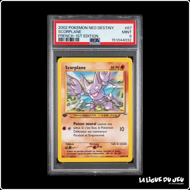 Commune - Pokemon - Neo Destiny - Scorplane - 67/105 - 1er édition - PSA 9 - Français