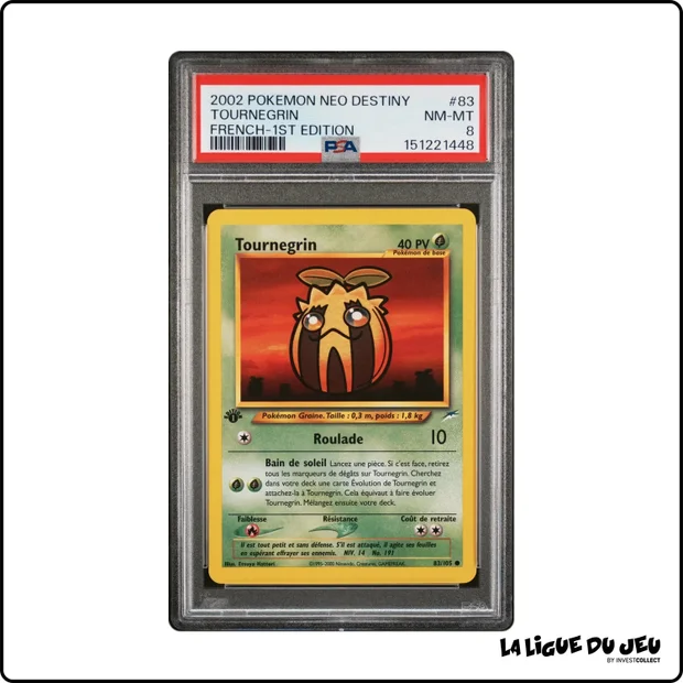 Commune - Pokemon - Neo Destiny - Tournegrin - 83/105 - 1er édition - PSA 8 - Français