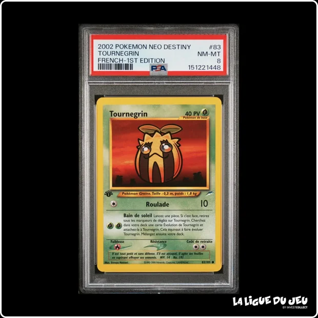Commune - Pokemon - Neo Destiny - Tournegrin - 83/105 - 1er édition - PSA 8 - Français