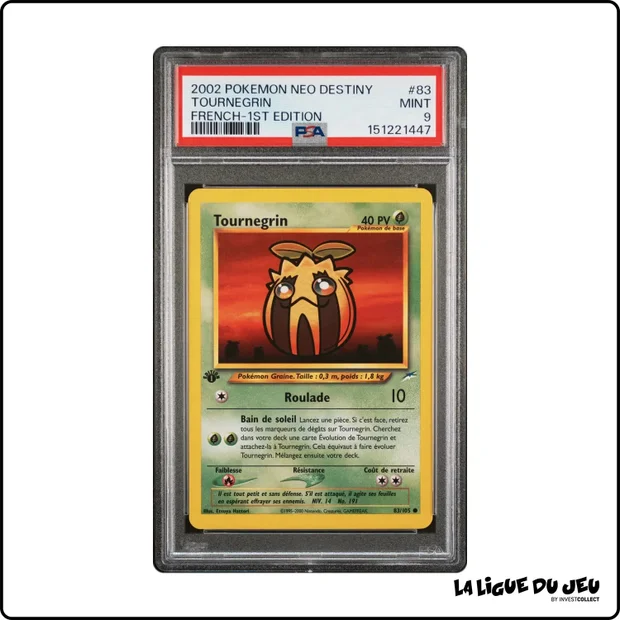Commune - Pokemon - Neo Destiny - Tournegrin - 83/105 - 1er édition - PSA 9 - Français