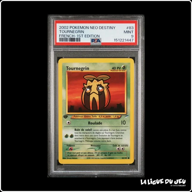 Commune - Pokemon - Neo Destiny - Tournegrin - 83/105 - 1er édition - PSA 9 - Français