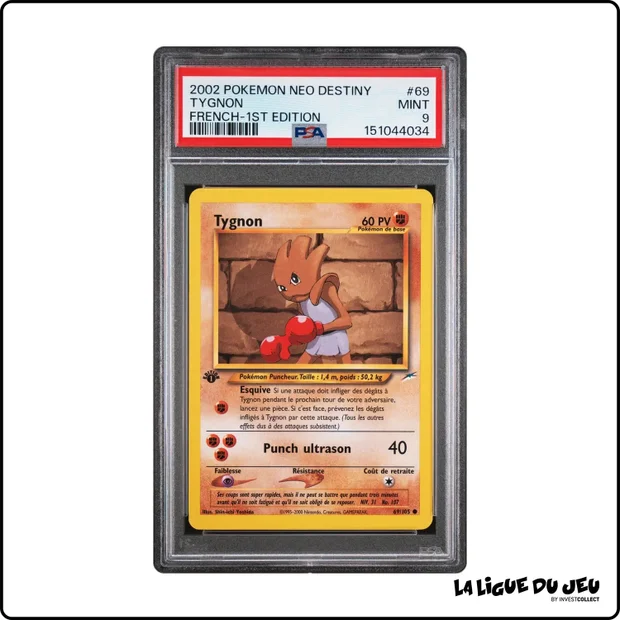 Commune - Pokemon - Neo Destiny - Tygnon - 69/105 - 1er édition - PSA 9 - Français