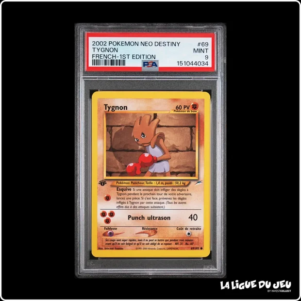 Commune - Pokemon - Neo Destiny - Tygnon - 69/105 - 1er édition - PSA 9 - Français