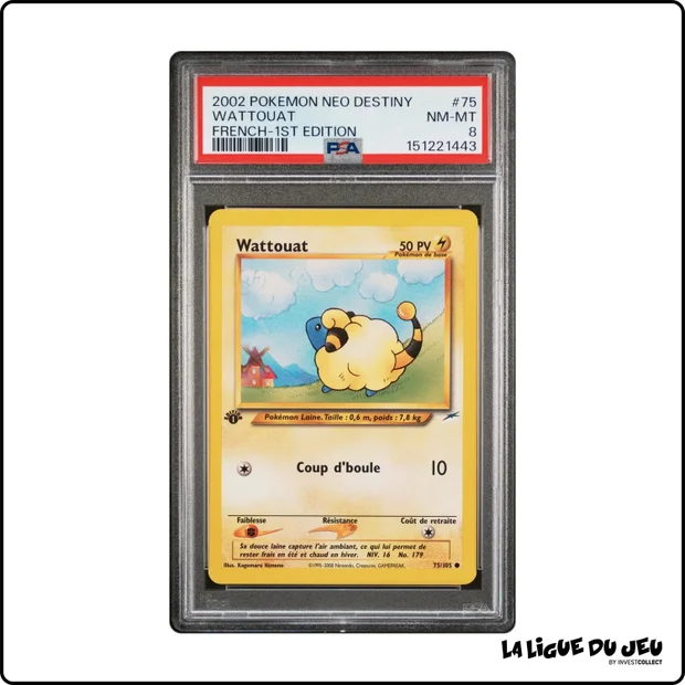 Commune - Pokemon - Neo Destiny - Wattouat - 75/105 - 1er édition - PSA 8 - Français