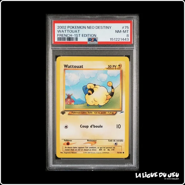 Commune - Pokemon - Neo Destiny - Wattouat - 75/105 - 1er édition - PSA 8 - Français