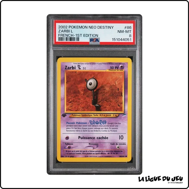 Commune - Pokemon - Neo Destiny - Zarbi L - 86/105 - 1er édition - PSA 8 - Français