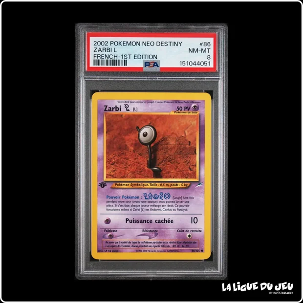 Commune - Pokemon - Neo Destiny - Zarbi L - 86/105 - 1er édition - PSA 8 - Français