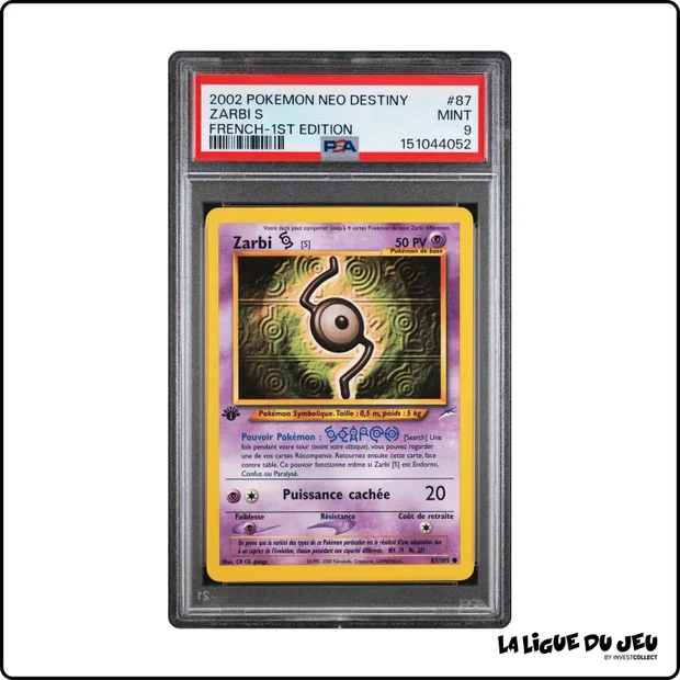 Commune - Pokemon - Neo Destiny - Zarbi S - 87/105 - 1er édition - PSA 9 - Français