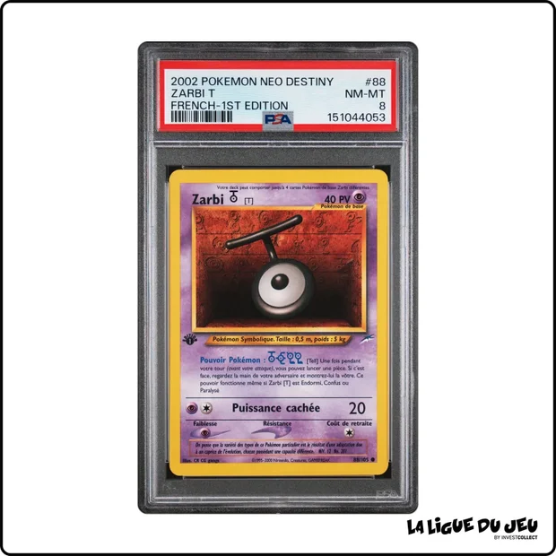 Commune - Pokemon - Neo Destiny - Zarbi T - 88/105 - 1er édition - PSA 8 - Français