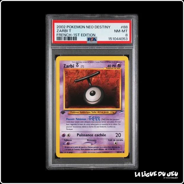 Commune - Pokemon - Neo Destiny - Zarbi T - 88/105 - 1er édition - PSA 8 - Français