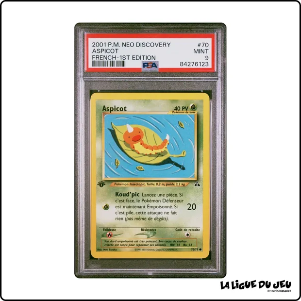 Commune - Pokemon - Neo Discovery - Aspicot - 70/75 - 1er édition - PSA 9 - Français
