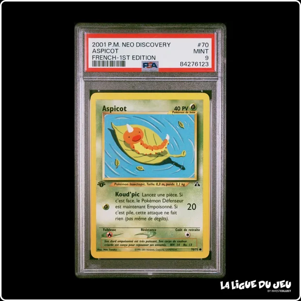 Commune - Pokemon - Neo Discovery - Aspicot - 70/75 - 1er édition - PSA 9 - Français