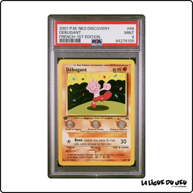 Commune - Pokemon - Neo Discovery - Débugant - 66/75 - 1er édition - PSA 9 - Français