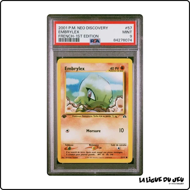 Commune - Pokemon - Neo Discovery - Embrylex - 57/75 - 1er édition - PSA 9 - Français