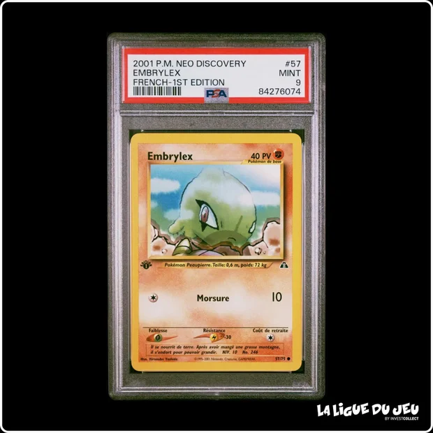 Commune - Pokemon - Neo Discovery - Embrylex - 57/75 - 1er édition - PSA 9 - Français