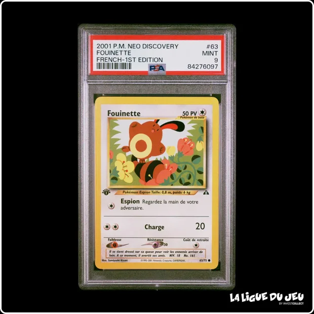 Commune - Pokemon - Neo Discovery - Fouinette - 63/75 - 1er édition - PSA 9 - Français