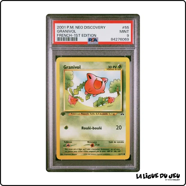 Commune - Pokemon - Neo Discovery - Granivol - 55/75 - 1er édition - PSA 9 - Français