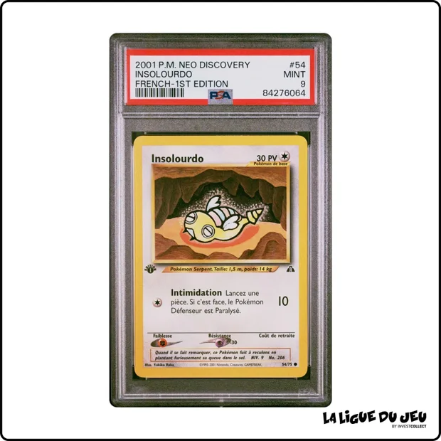 Commune - Pokemon - Neo Discovery - Insolourdo - 54/75 - 1er édition - PSA 9 - Français