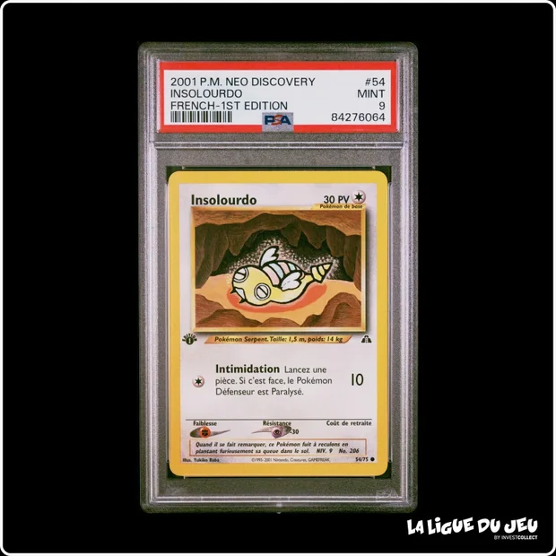 Commune - Pokemon - Neo Discovery - Insolourdo - 54/75 - 1er édition - PSA 9 - Français