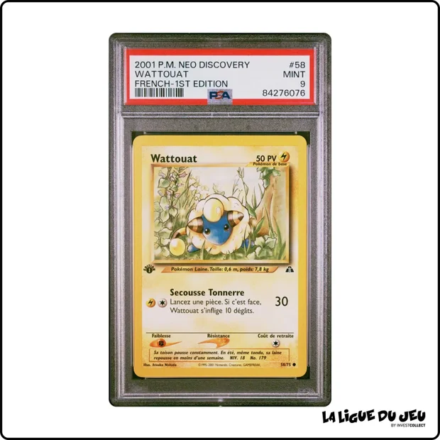 Commune - Pokemon - Neo Discovery - Wattouat - 58/75 - 1er édition - PSA 9 - Français