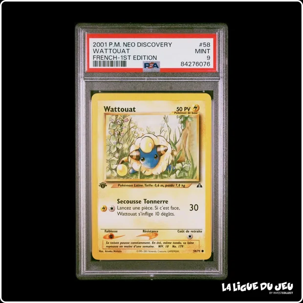 Commune - Pokemon - Neo Discovery - Wattouat - 58/75 - 1er édition - PSA 9 - Français