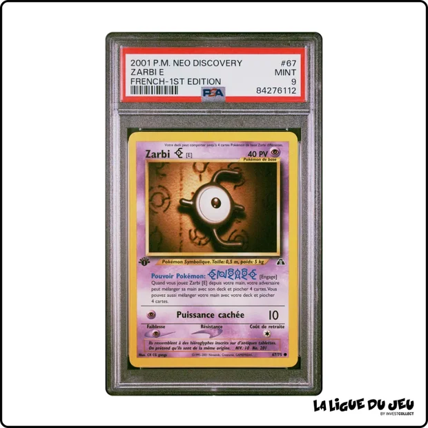 Commune - Pokemon - Neo Discovery - Zarbi E - 67/75 - 1er édition - PSA 9 -Français