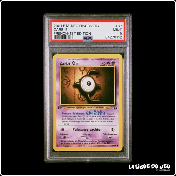 Commune - Pokemon - Neo Discovery - Zarbi E - 67/75 - 1er édition - PSA 9 -Français