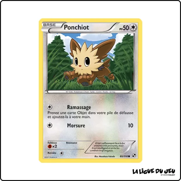 Commune - Pokemon - Noir et Blanc de Base - Ponchiot 80/114