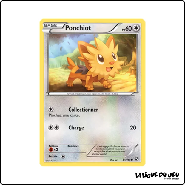 Commune - Pokemon - Noir et Blanc de Base - Ponchiot 81/114