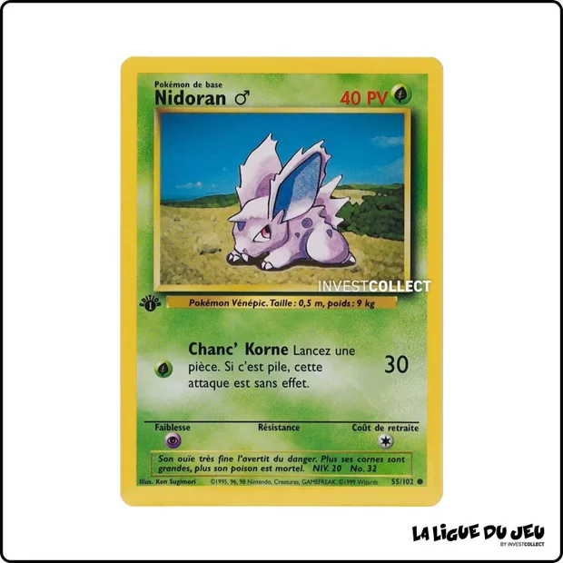 Commune - Pokemon - Set de Base - Nidoran ♂ 55/102