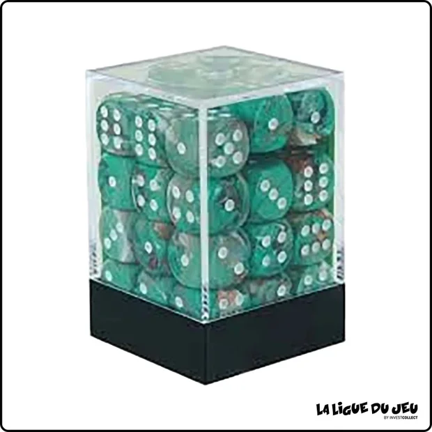 Dés - Chessex - Set de 36 Dés à 6 faces - 12 mm - Marble - Cuivre/Blanc