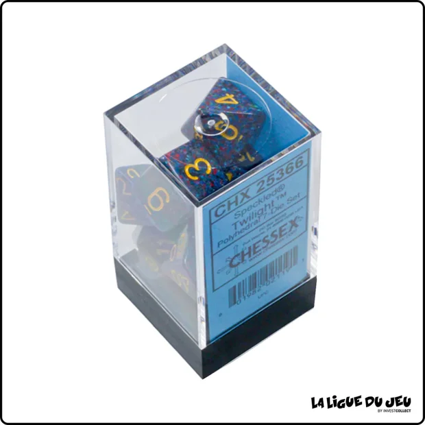 Dés - Chessex - Set de 7 dés - Granite - Twilight Violet/Jaune