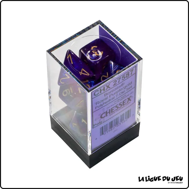 Dés - Chessex - Set de 7 dés - Luminary - Violet Royal/Or