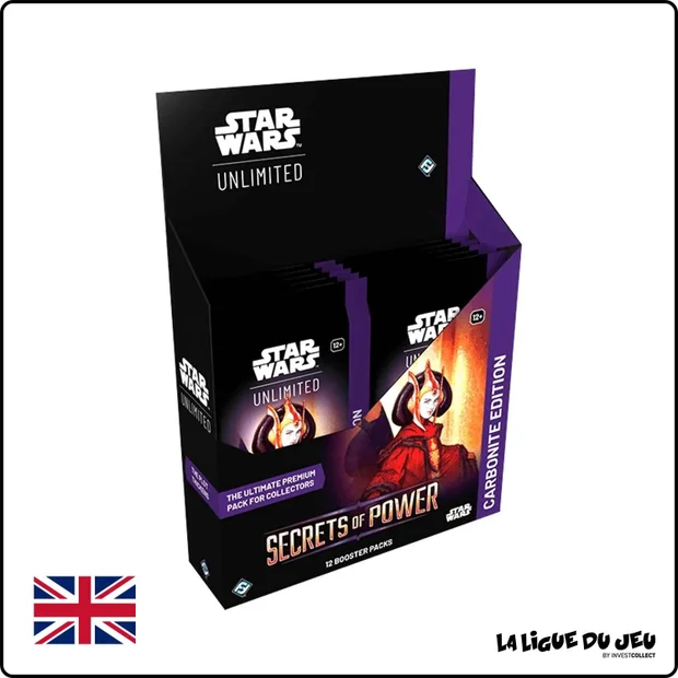 Display - Star Wars Unlimited - Secrets of Power - 12 Boosters Collector - Carbonite Edition - Scellé - Anglais