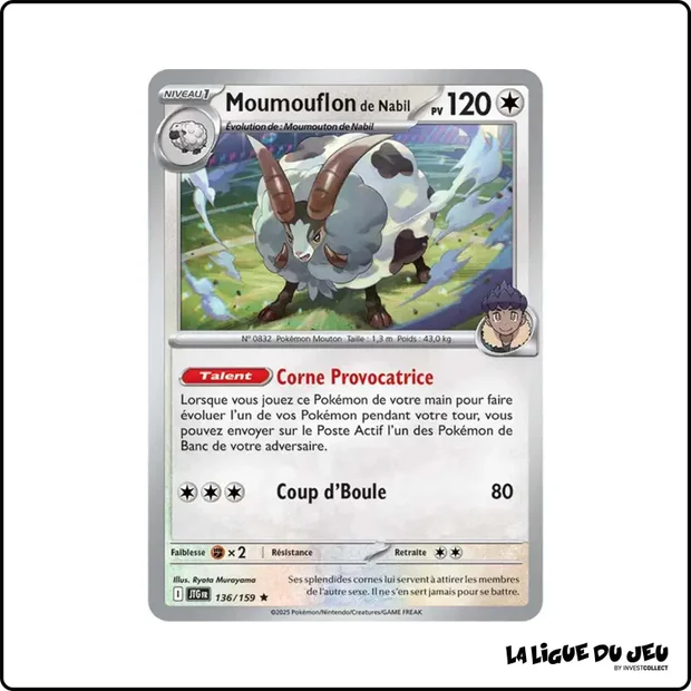 Holo - Pokemon - Aventures Ensemble - Moumouflon de Nabil 136/159