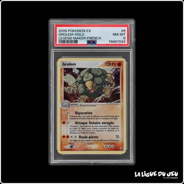 Holo - Pokemon - Créateurs de Légendes - Grolem - 6/92 - PSA 8 - Français