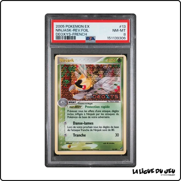 Holo - Pokemon - Deoxys - Ninjask - 13/107 - Reverse Foil - PSA 8 - Français