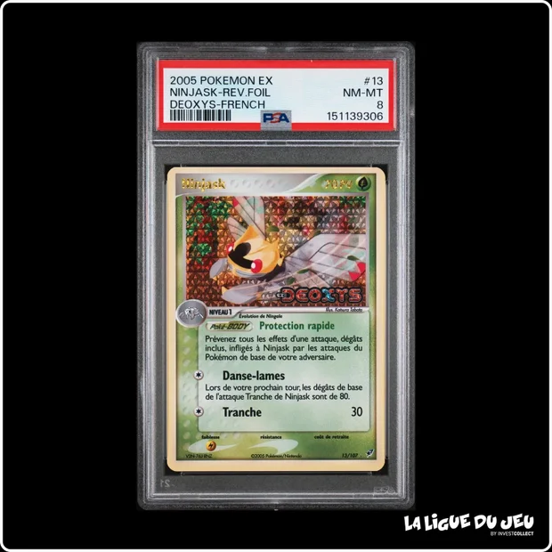 Holo - Pokemon - Deoxys - Ninjask - 13/107 - Reverse Foil - PSA 8 - Français
