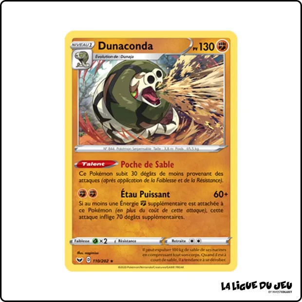 Holo - Pokemon - Épée et Bouclier de Base - Dunaconda 110/202