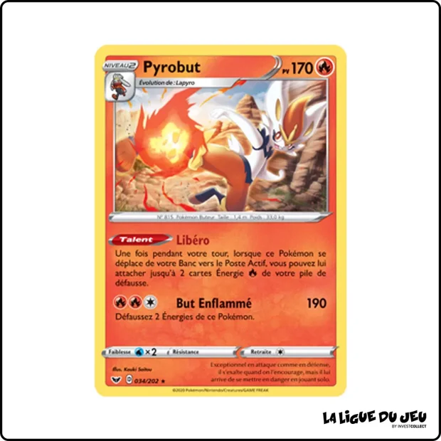 Holo - Pokemon - Épée et Bouclier de Base - Pyrobut 34/202