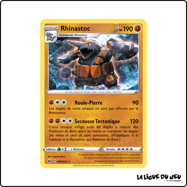 Holo - Pokemon - Épée et Bouclier de Base - Rhinastoc 99/202